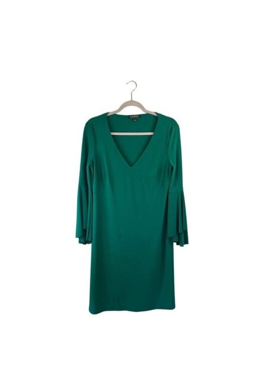 Lauren by Ralph Lauren Dresses & Skirts - Lauren Ralph Lauren Emerald Green Bell Sleeve Shift Dress Size 8
